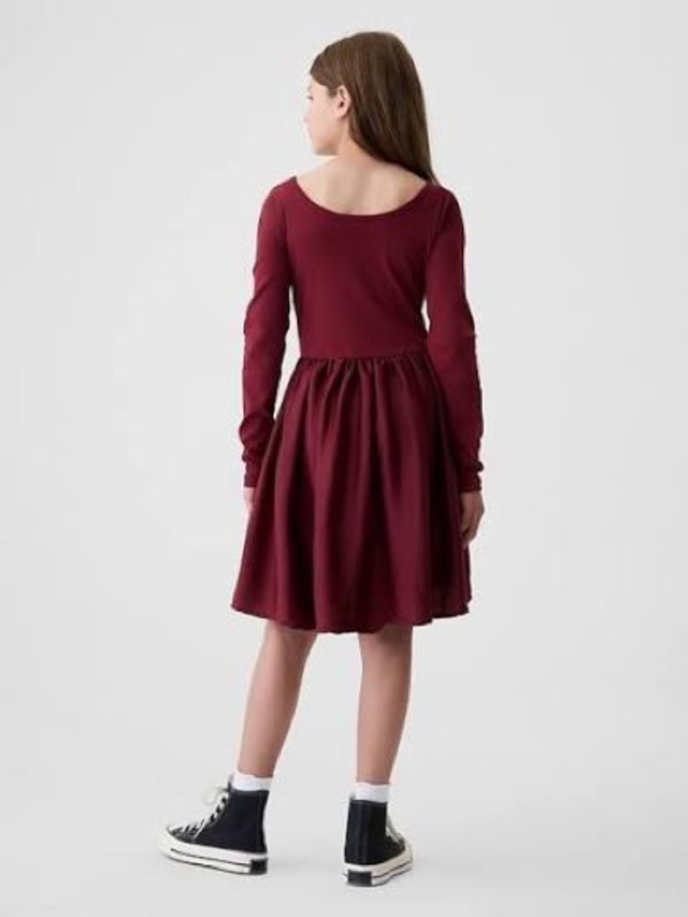 Gap Kids Mixed Media Satin Dress in Red Delicious, Sz. M (8)